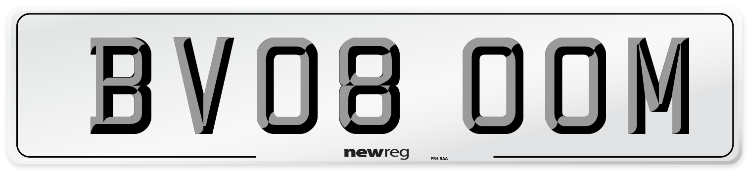 BV08 OOM Number Plate from New Reg